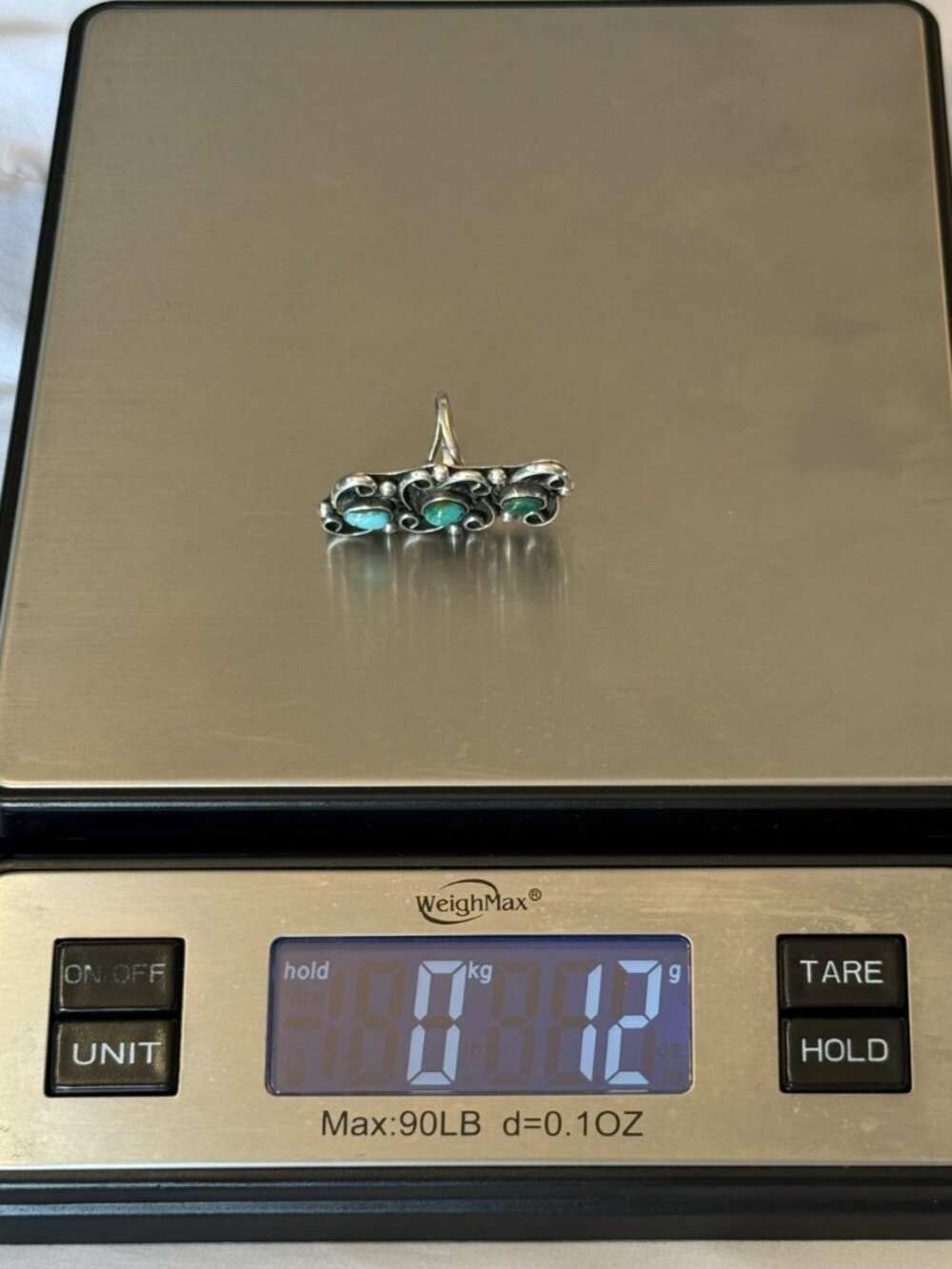 VINTAGE NAVAJO TURQUOISE RING 6 NATURAL BLUE GREEN GEMSTONE STERLING SILVER 12g - Picture 16 of 16
